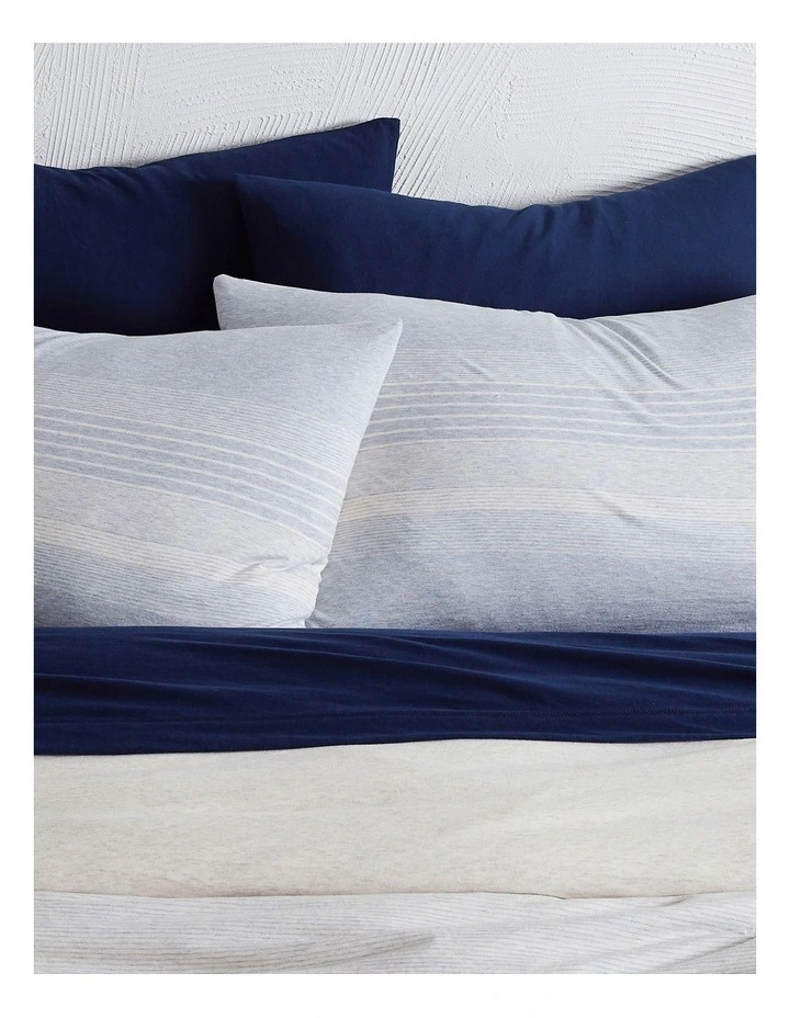 Calvin Klein Knit Stripe Quilt Cover In Indigo 4 Calvin Klein Knit Stripe Quilt Cover In Indigo - Image 2