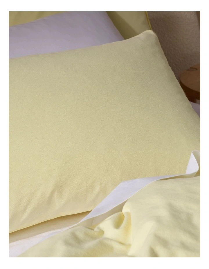 Vue Stonewashed 250TC Cotton Quilt Cover Set In Yellow 5 Vue Stonewashed 250TC Cotton Quilt Cover Set In Yellow - Image 3