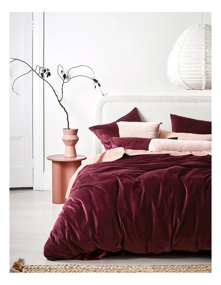 Aura Home Luxury Velvet Bedlinen Collection Merlot 3 Aura Home Luxury Velvet Bedlinen Collection Merlot
