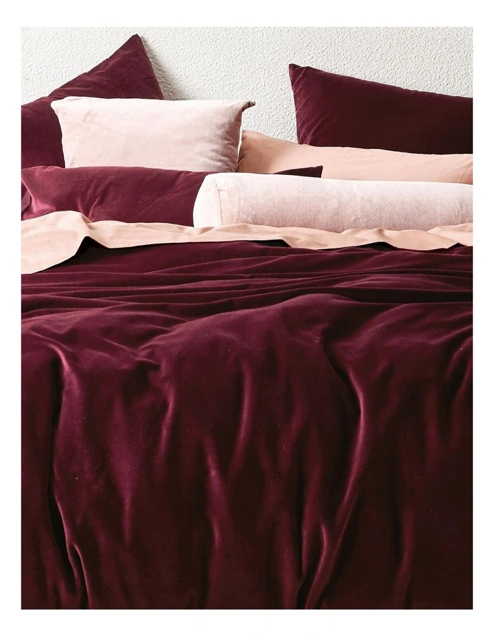 Aura Home Luxury Velvet Bedlinen Collection Merlot 4 Aura Home Luxury Velvet Bedlinen Collection Merlot - Image 2