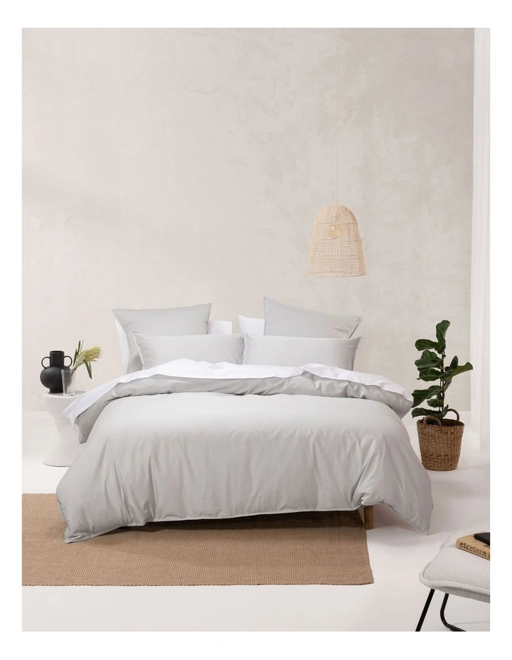 Linen House Nara 400TC Bamboo Cotton Quilt Cover Set Silver 3 Linen House Nara 400TC Bamboo Cotton Quilt Cover Set Silver