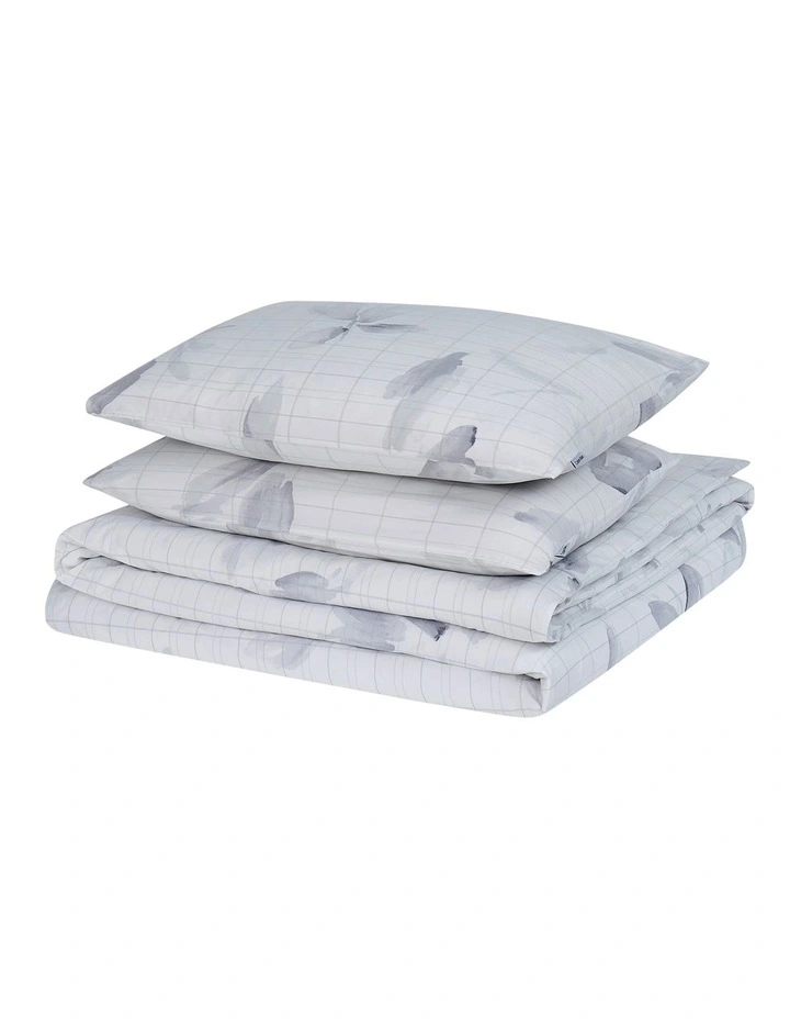 Calvin Klein Shadow Grid Floral Quilt Cover Set In Grey 4 Calvin Klein Shadow Grid Floral Quilt Cover Set In Grey - Image 2