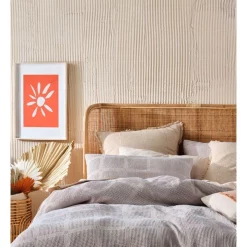 Alternative view of Linen House Galicia Quilt Cover Set In Blue/Sand