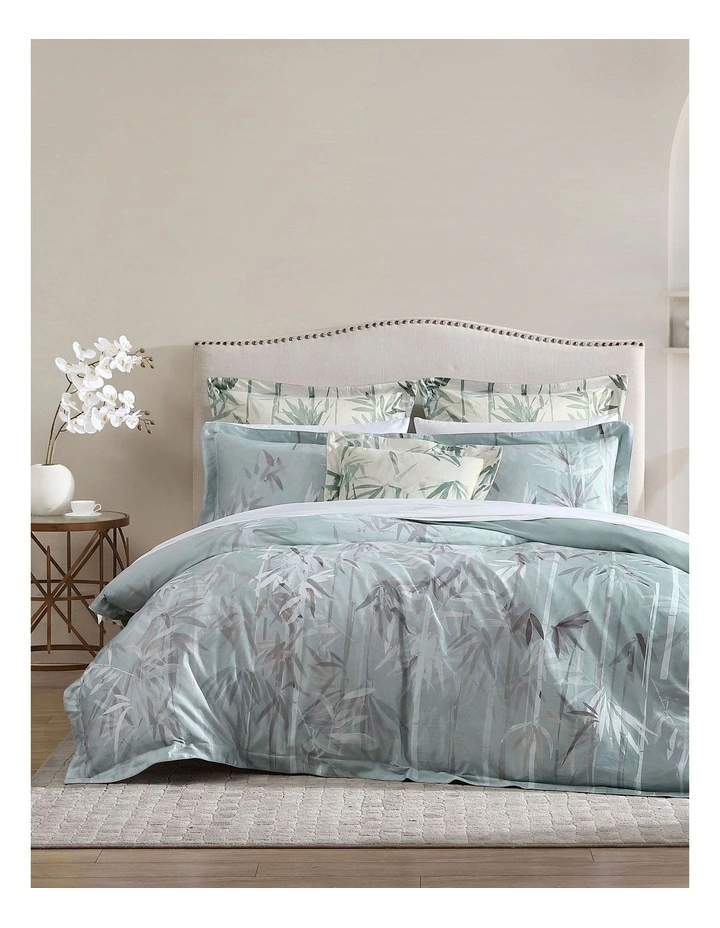 Grace By Linen House Bamboo Florette Quilt Cover Set In Sage 3 Grace By Linen House Bamboo Florette Quilt Cover Set In Sage