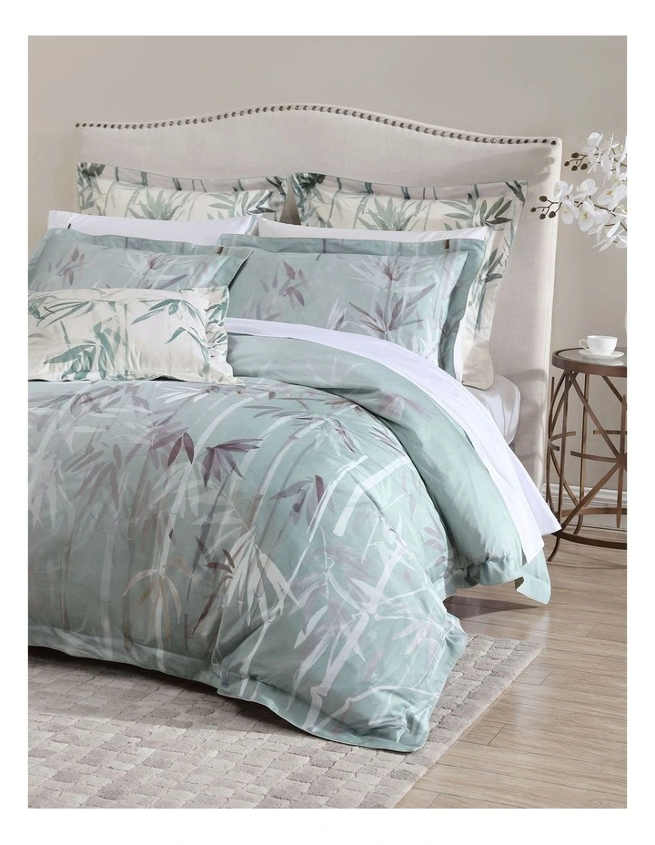 Grace By Linen House Bamboo Florette Quilt Cover Set In Sage 4 Grace By Linen House Bamboo Florette Quilt Cover Set In Sage - Image 2