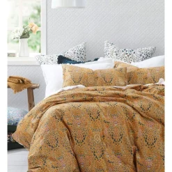 M.M Linen Hattie Quilt Cover Set In Gold
