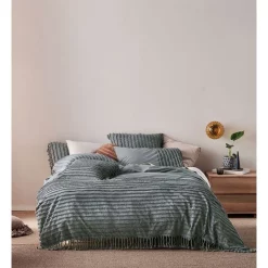 Linen House Dunaway Quilt Cover Set Petrol