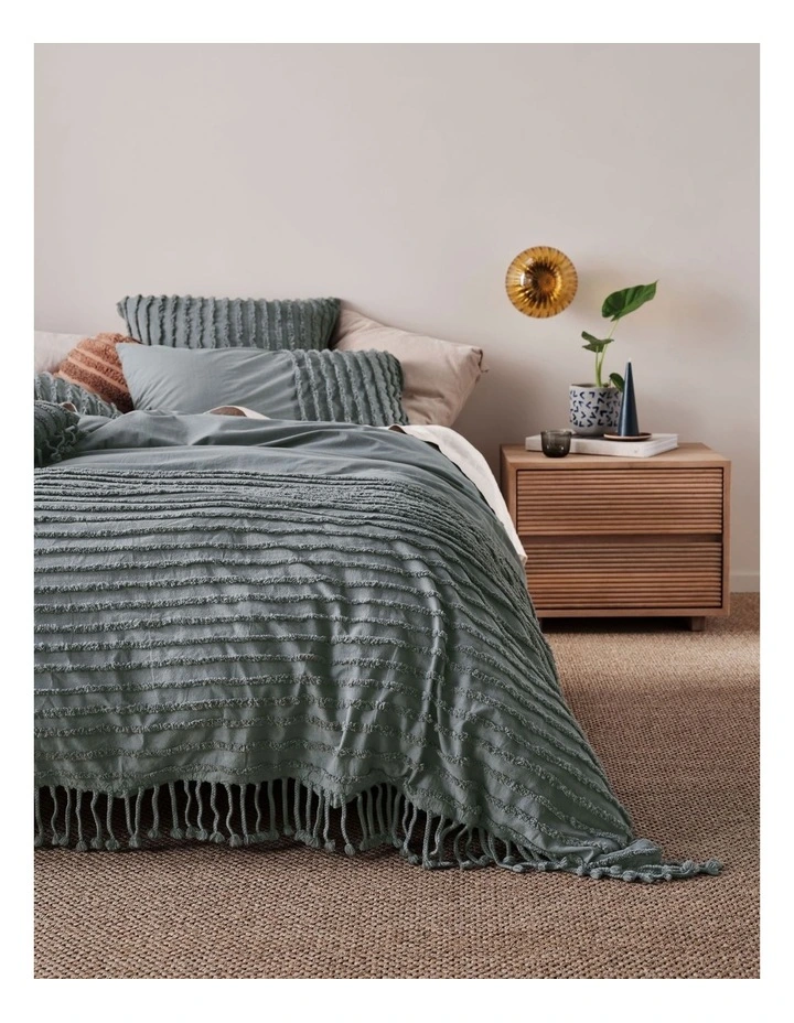 Linen House Dunaway Quilt Cover Set Petrol 4 Linen House Dunaway Quilt Cover Set Petrol - Image 2