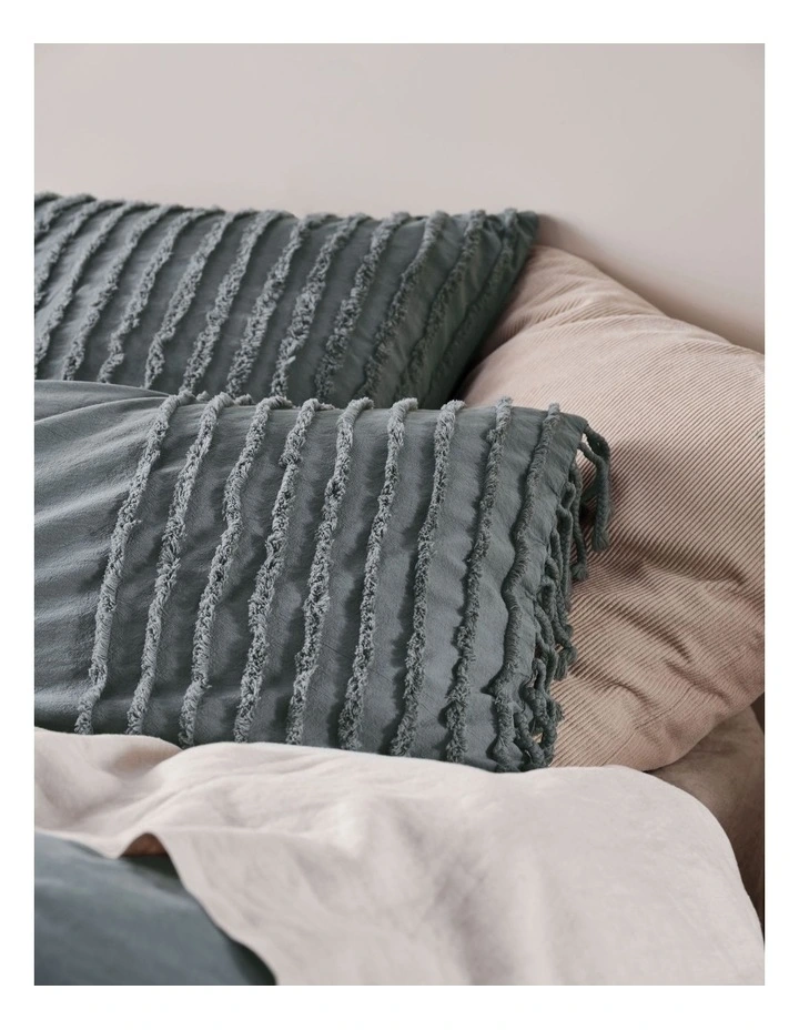 Linen House Dunaway Quilt Cover Set Petrol 6 Linen House Dunaway Quilt Cover Set Petrol - Image 4