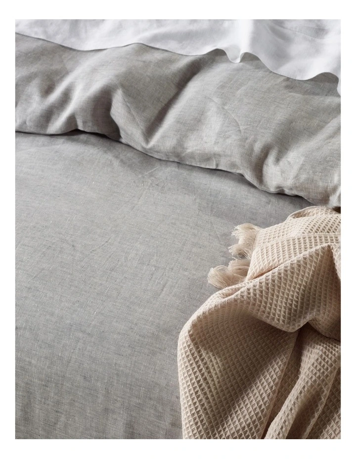 Australian House & Garden Sandy Cape Linen Quilt Cover Set In Pale Grey 4 Australian House & Garden Sandy Cape Linen Quilt Cover Set In Pale Grey - Image 2