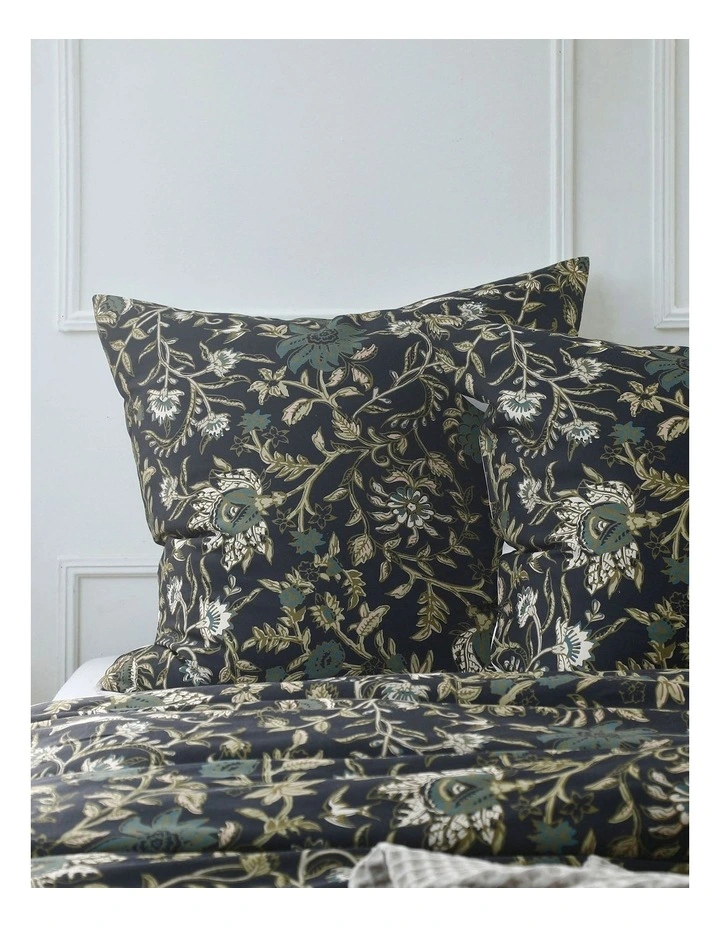 M.M Linen Ivy Quilt Cover Set In Ebony 6 M.M Linen Ivy Quilt Cover Set In Ebony - Image 4