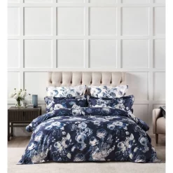 Grace By Linen House Jardin Quilt Cover Set Navy