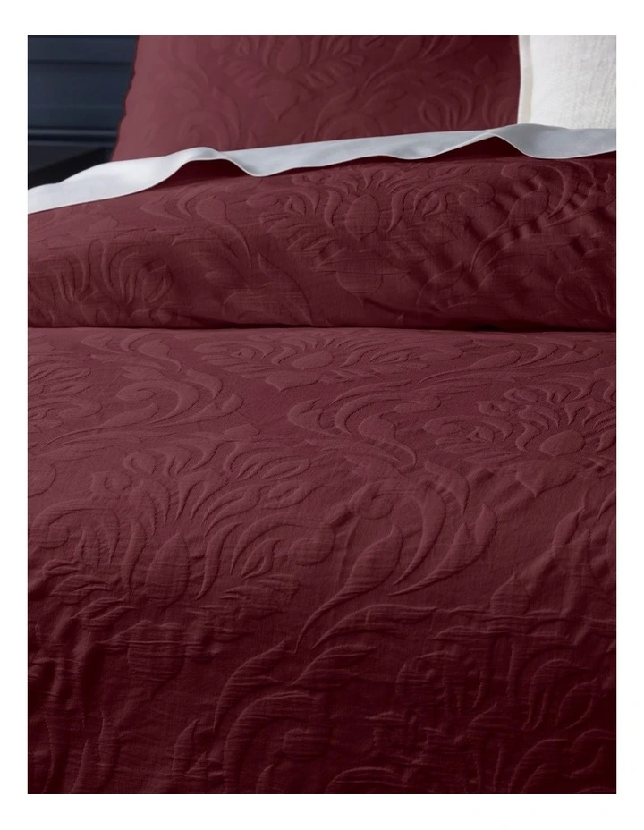 Heritage Frederika Quilt Cover Set Wine 4 Heritage Frederika Quilt Cover Set Wine - Image 2