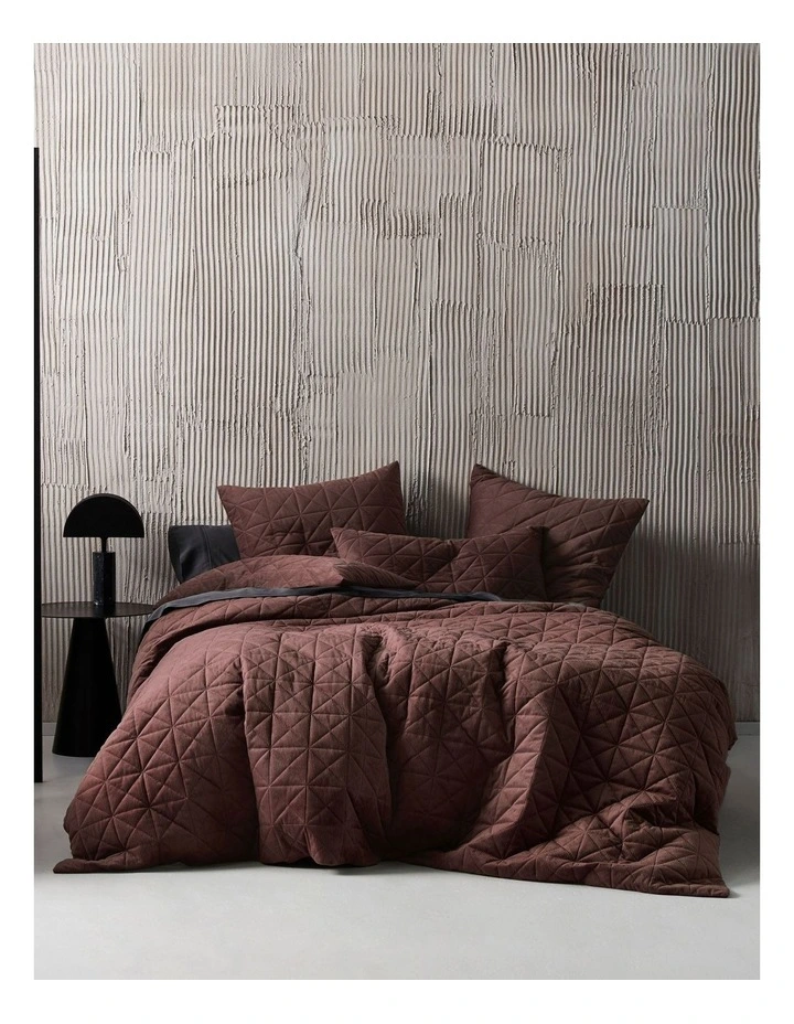 Linen House Heath Quilt Cover Set Chocolate 3 Linen House Heath Quilt Cover Set Chocolate