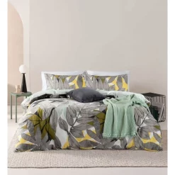 Esprit Jardin Quilt Cover Set In Grey