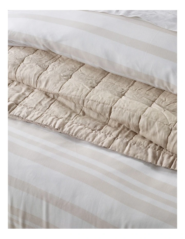 Australian House & Garden Walter Tencel Linen Block Quilt Cover Set In Natural 4 Australian House & Garden Walter Tencel Linen Block Quilt Cover Set In Natural - Image 2