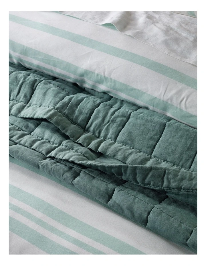 Australian House & Garden Walter Tencel Linen Block Quilt Cover Set In Morning Mist 4 Australian House & Garden Walter Tencel Linen Block Quilt Cover Set In Morning Mist - Image 2