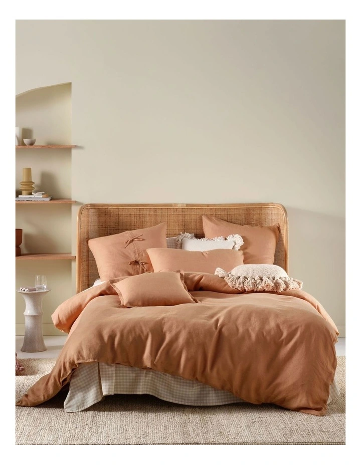 Linen House Nimes Linen Quilt Cover Set In Clay 3 Linen House Nimes Linen Quilt Cover Set In Clay