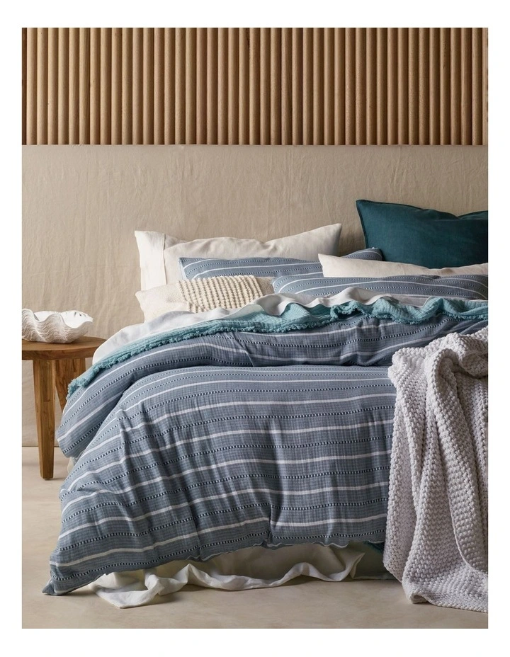 Australian House & Garden Avalon Vertical Stripe Quilt Cover Set Seaglass 3 Australian House & Garden Avalon Vertical Stripe Quilt Cover Set Seaglass