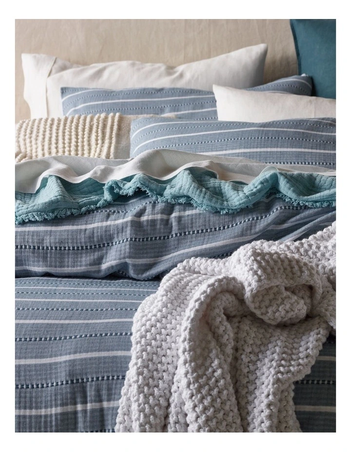 Australian House & Garden Avalon Vertical Stripe Quilt Cover Set Seaglass 4 Australian House & Garden Avalon Vertical Stripe Quilt Cover Set Seaglass - Image 2