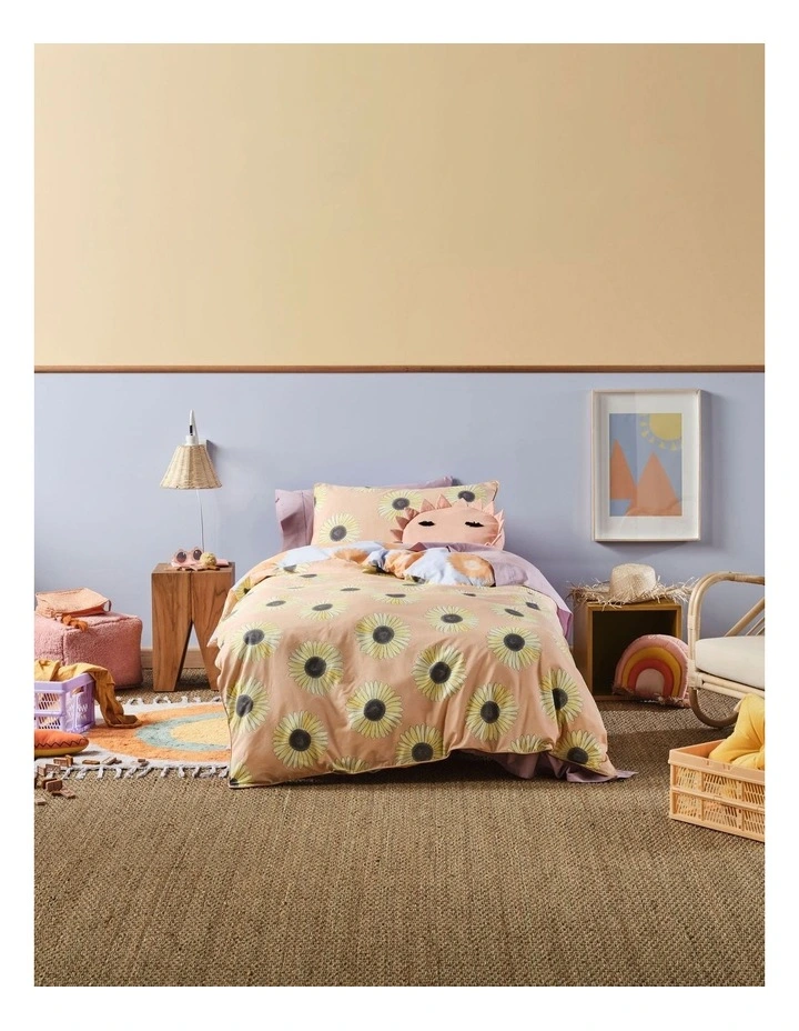 Linen House Kids Hello Sunshine Quilt Cover Set In Peach 3 Linen House Kids Hello Sunshine Quilt Cover Set In Peach