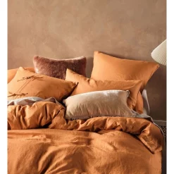 Alternative view of Linen House Nimes Quilt Cover Set Burnt Orange