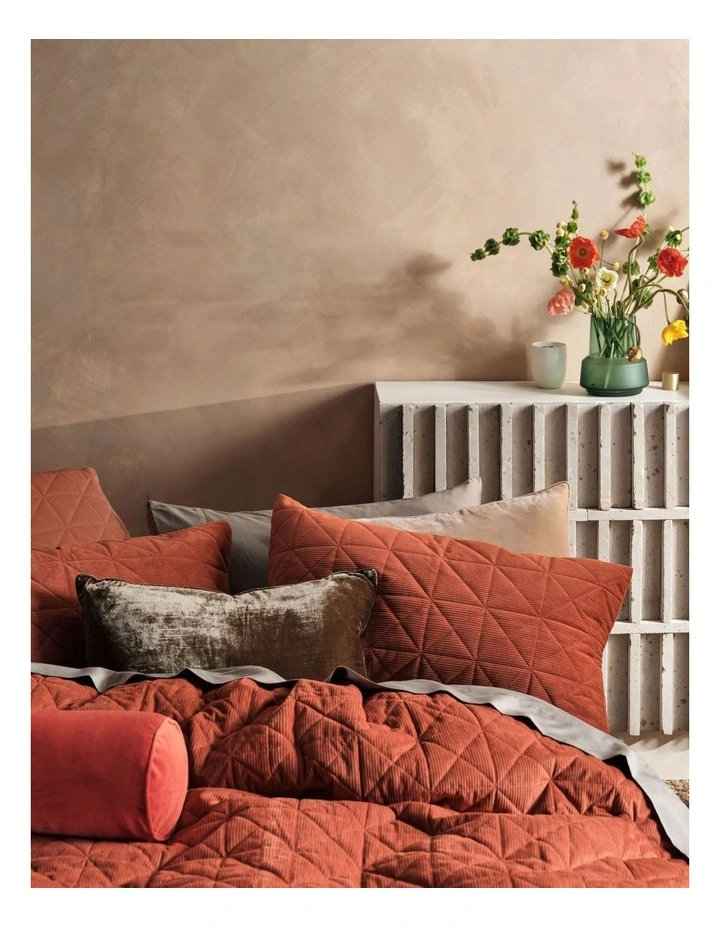 Linen House Heath Quilt Cover Set Rust 4 Linen House Heath Quilt Cover Set Rust - Image 2