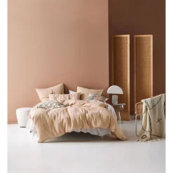 Linen House Nimes Linen Quilt Cover Set In Nude
