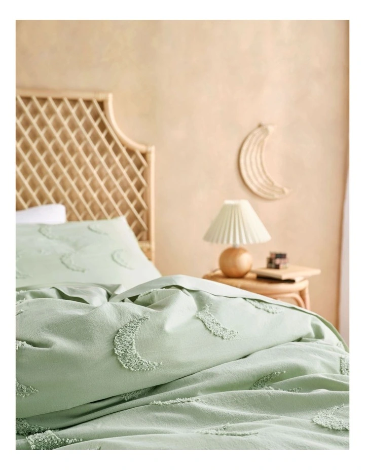 Linen House Kids Moon Gaze Quilt Cover Set In Wasabi 6 Linen House Kids Moon Gaze Quilt Cover Set In Wasabi - Image 4