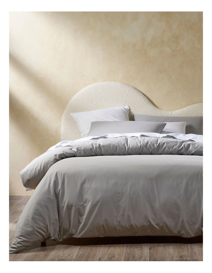 Vue Stonewashed 250TC Cotton Quilt Cover Set In Grey 3 Vue Stonewashed 250TC Cotton Quilt Cover Set In Grey