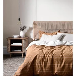 Aura Home French Stripe Bedlinen Collection In Bronze