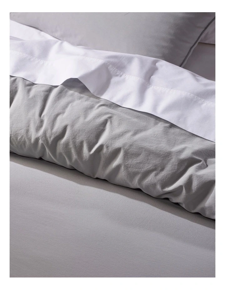 Vue Stonewashed 250TC Cotton Quilt Cover Set In Grey 4 Vue Stonewashed 250TC Cotton Quilt Cover Set In Grey - Image 2