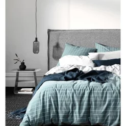 Aura Home French Stripe Bedlinen Collection In Atlantic
