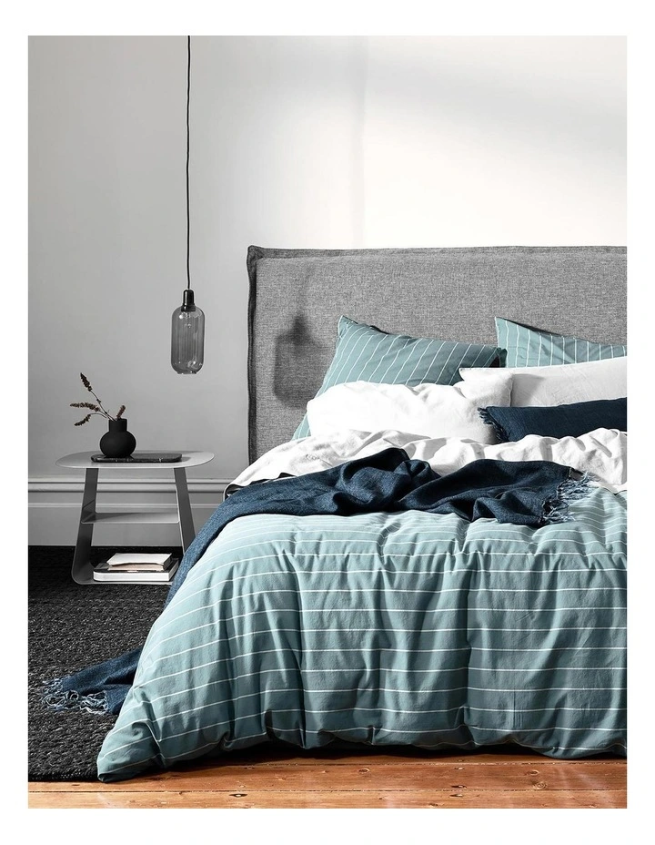 Aura Home French Stripe Bedlinen Collection In Atlantic 3 Aura Home French Stripe Bedlinen Collection In Atlantic