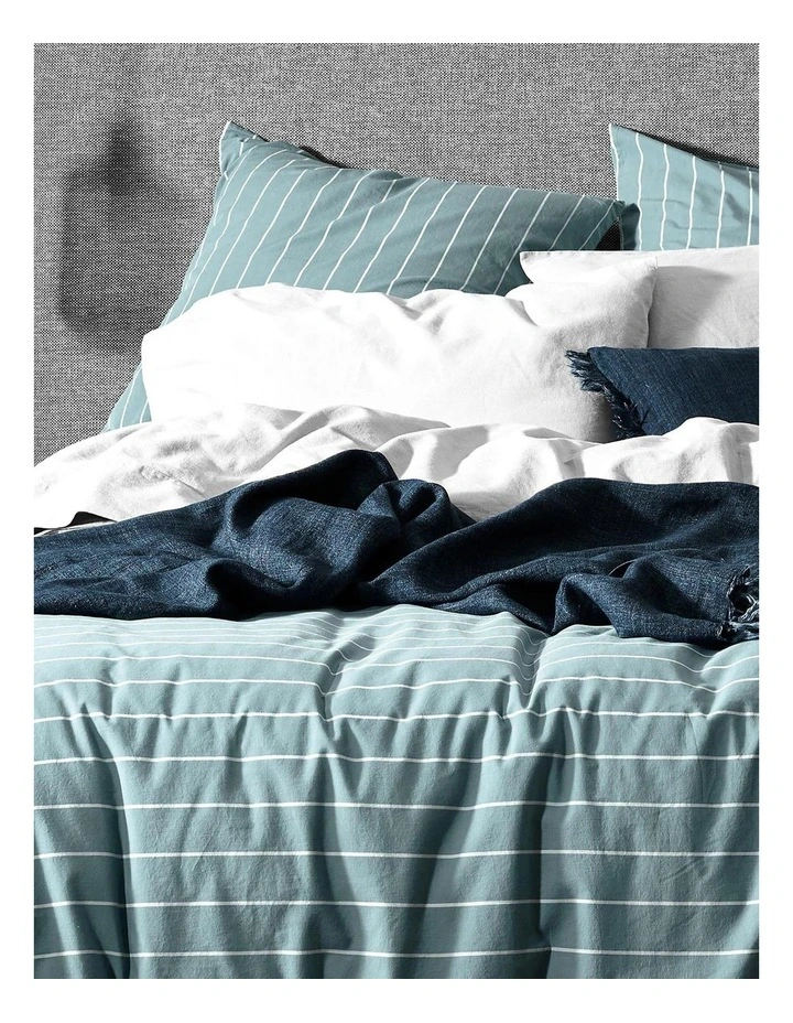 Aura Home French Stripe Bedlinen Collection In Atlantic 4 Aura Home French Stripe Bedlinen Collection In Atlantic - Image 2
