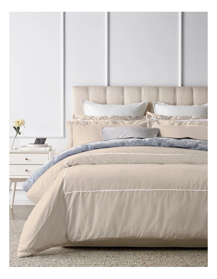Heritage 500TC Ingah Cotton Sateen Quilt Cover Set Champagne 3 Heritage 500TC Ingah Cotton Sateen Quilt Cover Set Champagne