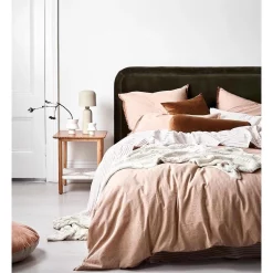 Aura Home Chambray Fringe Bedlinen Collection In Hazelnut