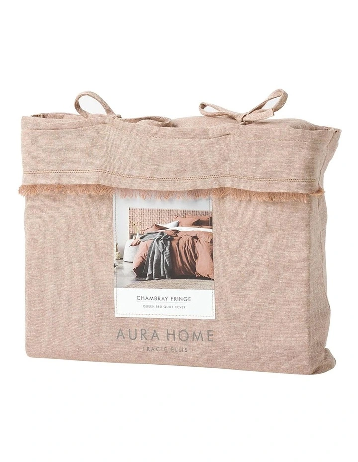 Aura Home Chambray Fringe Bedlinen Collection In Hazelnut 5 Aura Home Chambray Fringe Bedlinen Collection In Hazelnut - Image 3