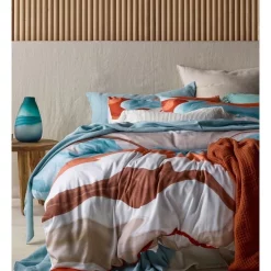 Australian House & Garden Araluen Tencel Quilt Cover Set Blue