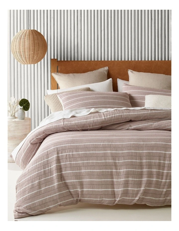 Australian House & Garden Avallon Vertical Stripe Quilt Cover Set Sandstone 3 Australian House & Garden Avallon Vertical Stripe Quilt Cover Set Sandstone