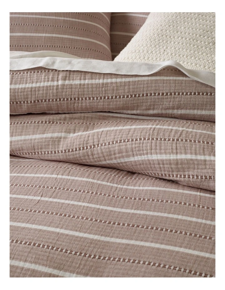 Australian House & Garden Avallon Vertical Stripe Quilt Cover Set Sandstone 5 Australian House & Garden Avallon Vertical Stripe Quilt Cover Set Sandstone - Image 3