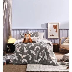 Linen House Kids Take To The Sky Quilt Cover Set Charcoal