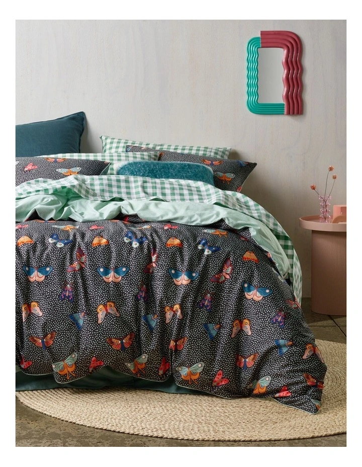 Beau & Bonnie Bella Cotton Quilt Cover Set Charcoal 3 Beau & Bonnie Bella Cotton Quilt Cover Set Charcoal