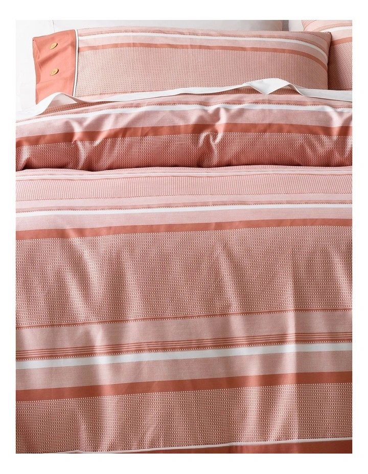 Vue Grayson Cotton Quilt Cover Set Brick Pink 4 Vue Grayson Cotton Quilt Cover Set Brick Pink - Image 2