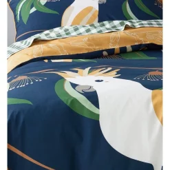 Alternative view of Milkshake Balancing Birds Cotton Quilt Cover Set Navy