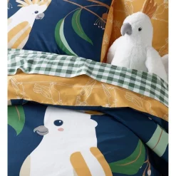 Milkshake Balancing Birds Cotton Quilt Cover Set Navy -Sheridan Sales Store unnamed file 1794
