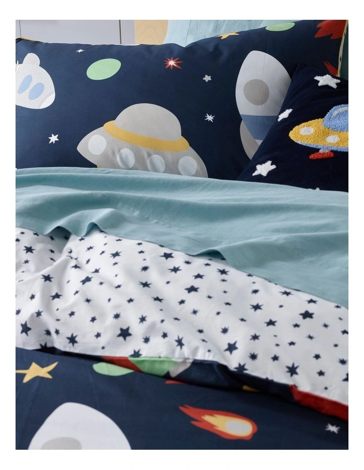 Milkshake Outer Orbit Quilt Cover Set In Navy 5 Milkshake Outer Orbit Quilt Cover Set In Navy - Image 3