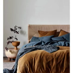 Aura Home Luxury Velvet Bedlinen Collection In Tobacco