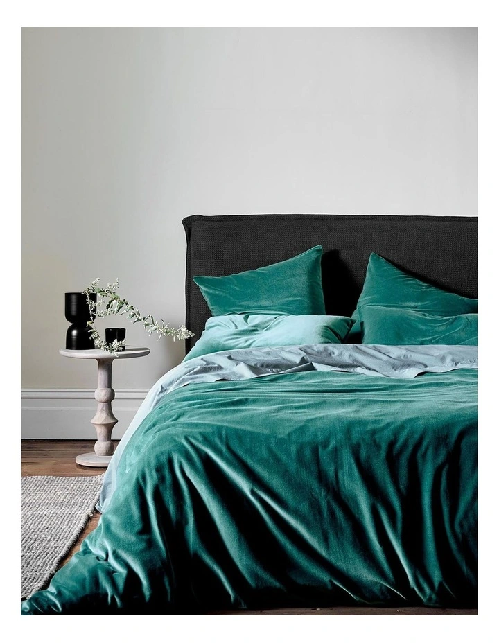 Aura Home Luxury Velvet Bedlinen Collection In Forest Night 3 Aura Home Luxury Velvet Bedlinen Collection In Forest Night