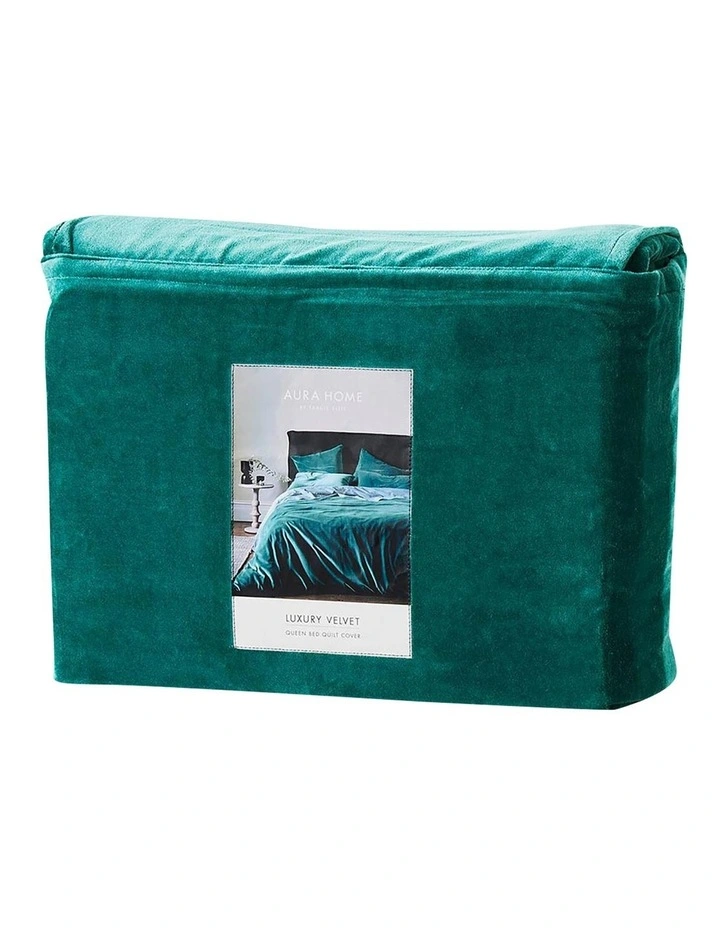 Aura Home Luxury Velvet Bedlinen Collection In Forest Night 6 Aura Home Luxury Velvet Bedlinen Collection In Forest Night - Image 4